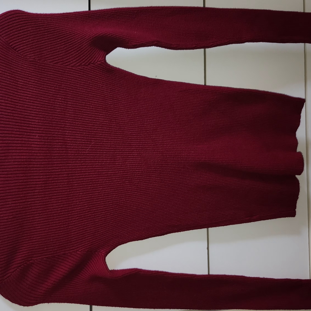 Red Ribbed Long Sleeve - Picture 3 of 4